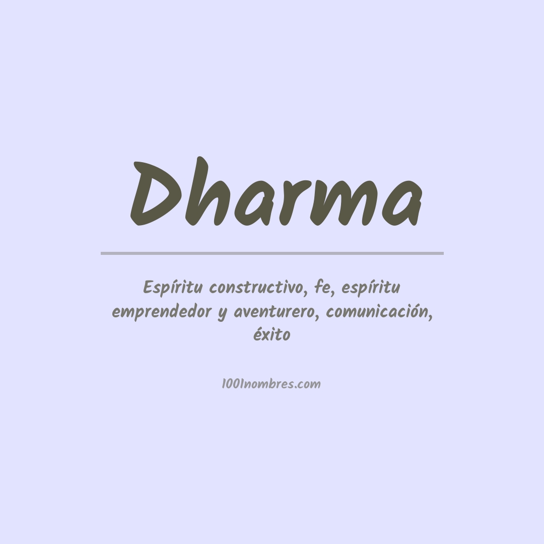 Significado del nombre Dharma