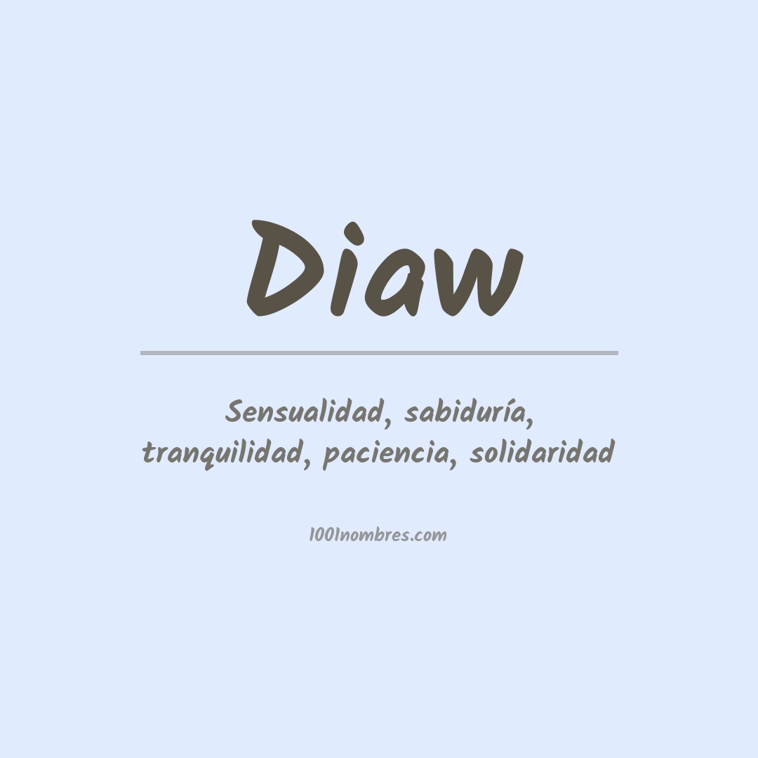 Significado del nombre Diaw Significado del nombre Diaw