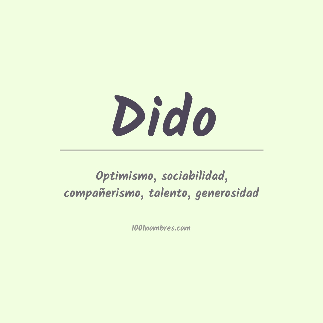 Significado del nombre Dido Significado del nombre Dido