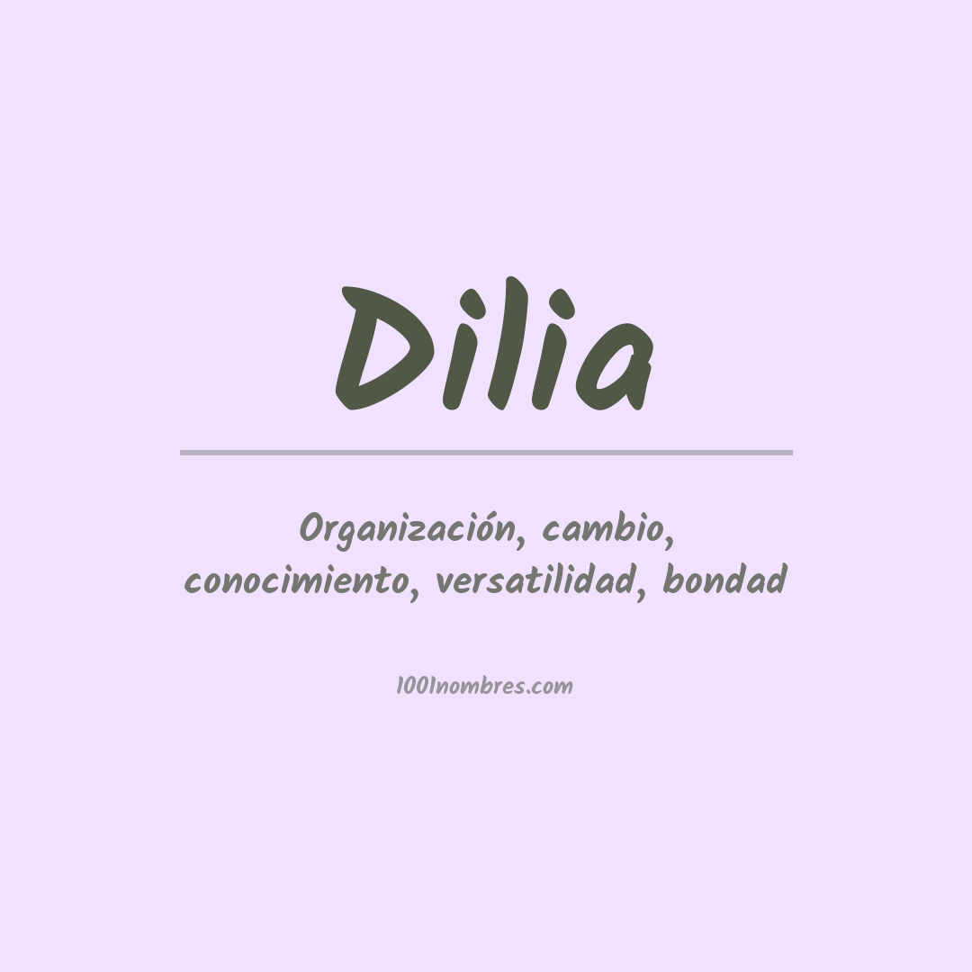 Significado del nombre Dilia