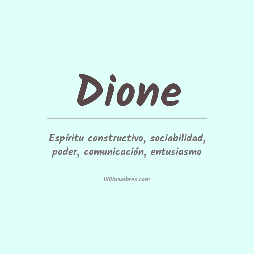 Significado del nombre Dione