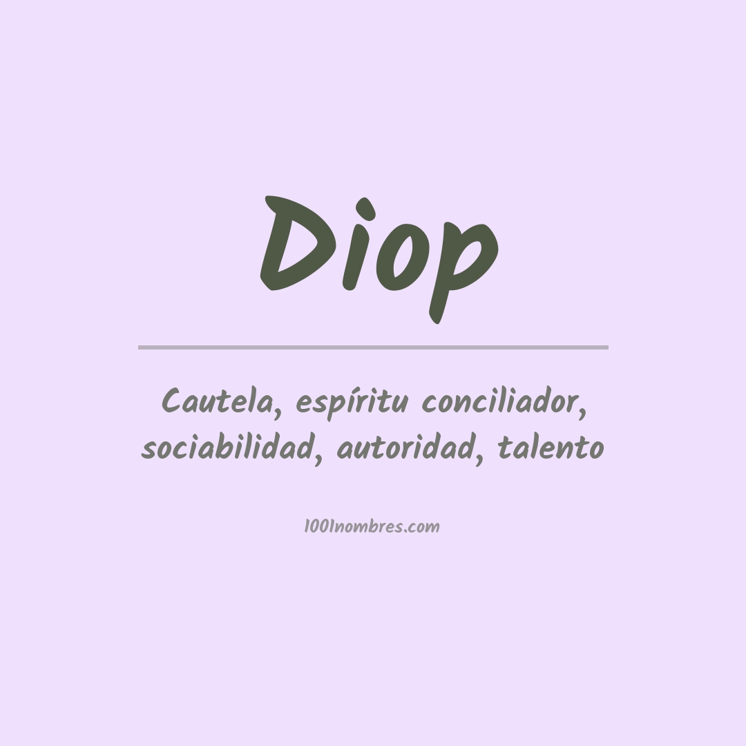 Significado del nombre Diop