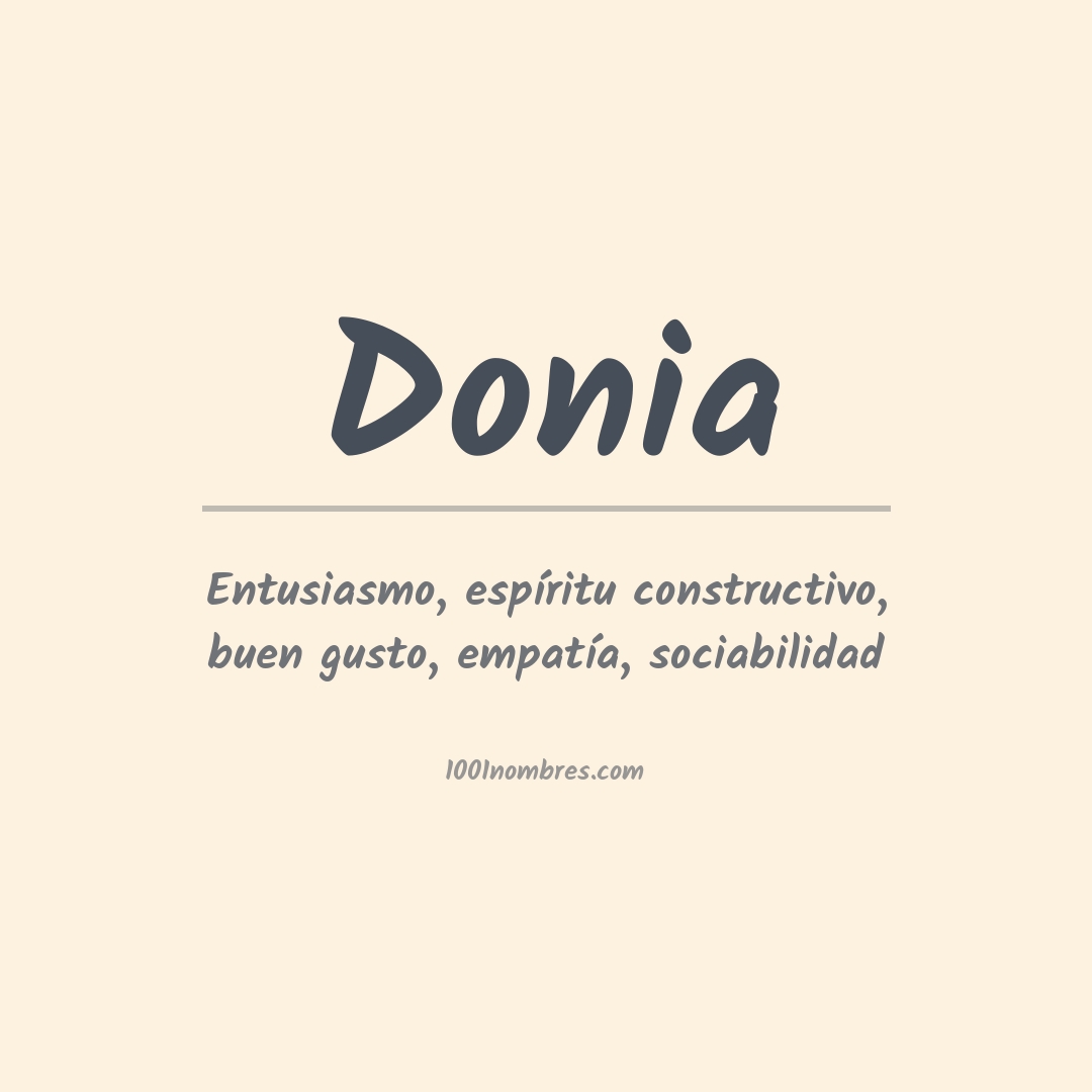Significado del nombre Donia Significado del nombre Donia