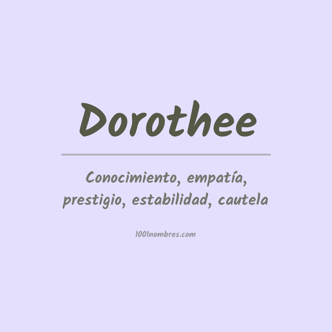 Significado del nombre Dorothee