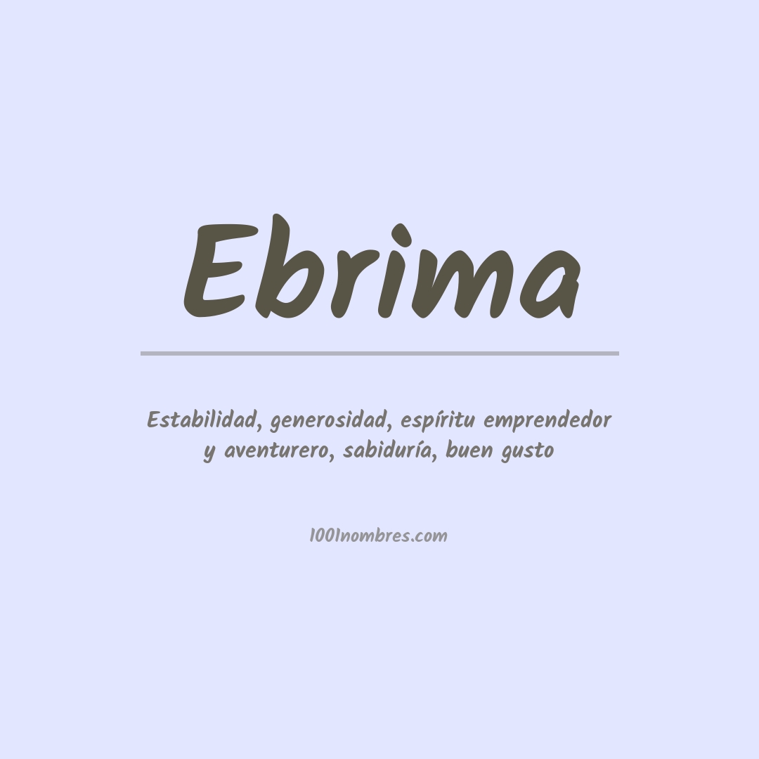 Significado del nombre Ebrima