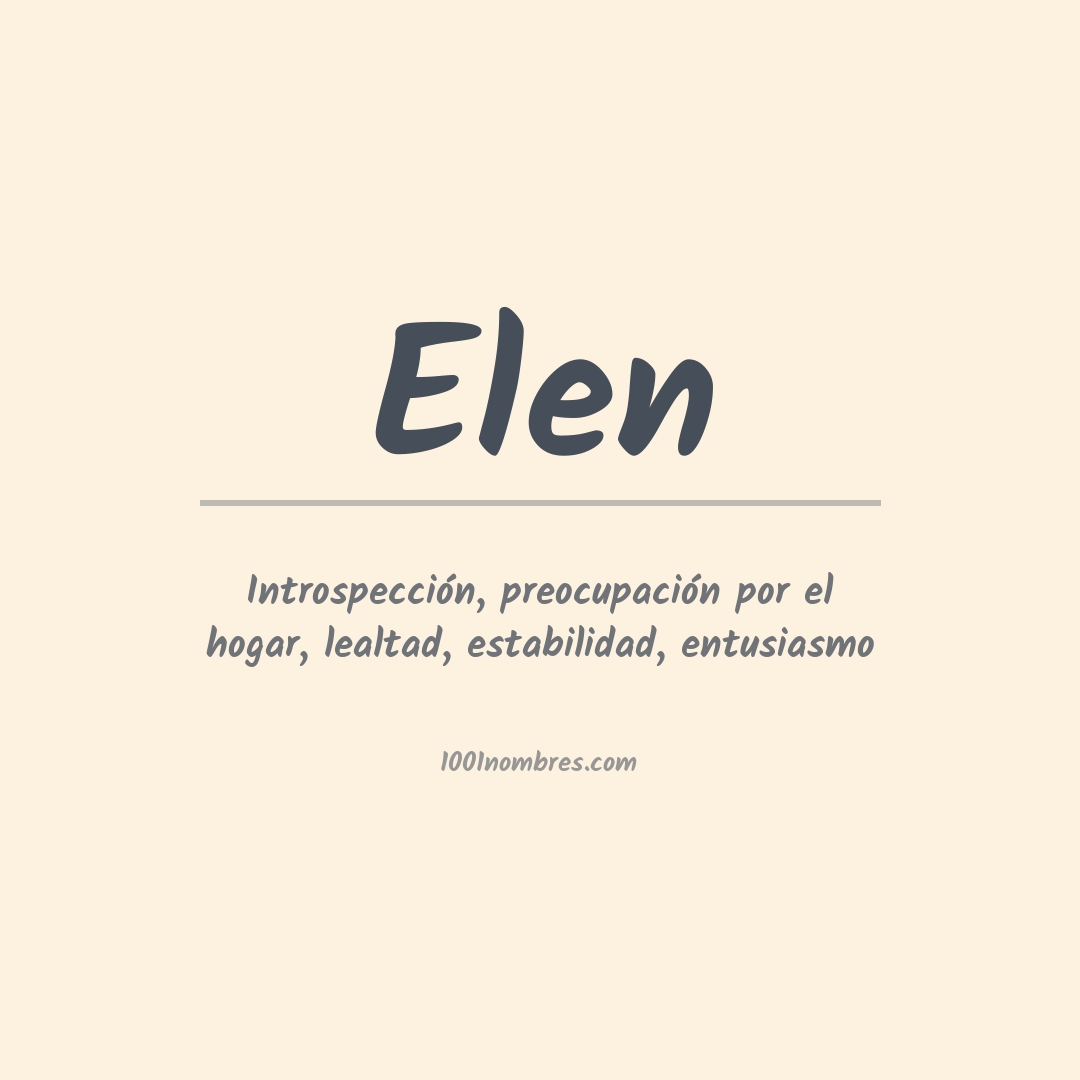 Significado del nombre Elen