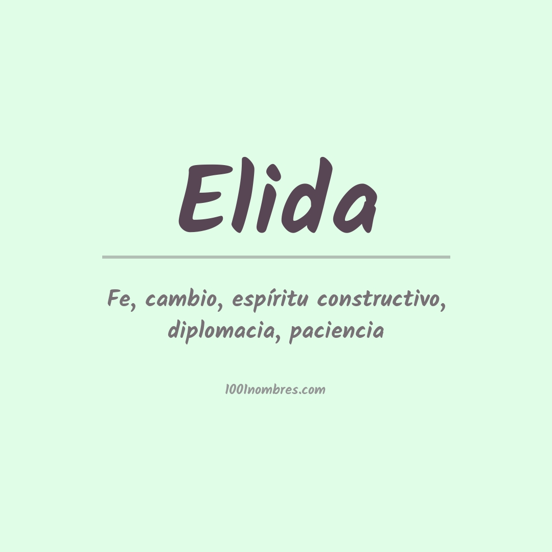 Significado del nombre Elida