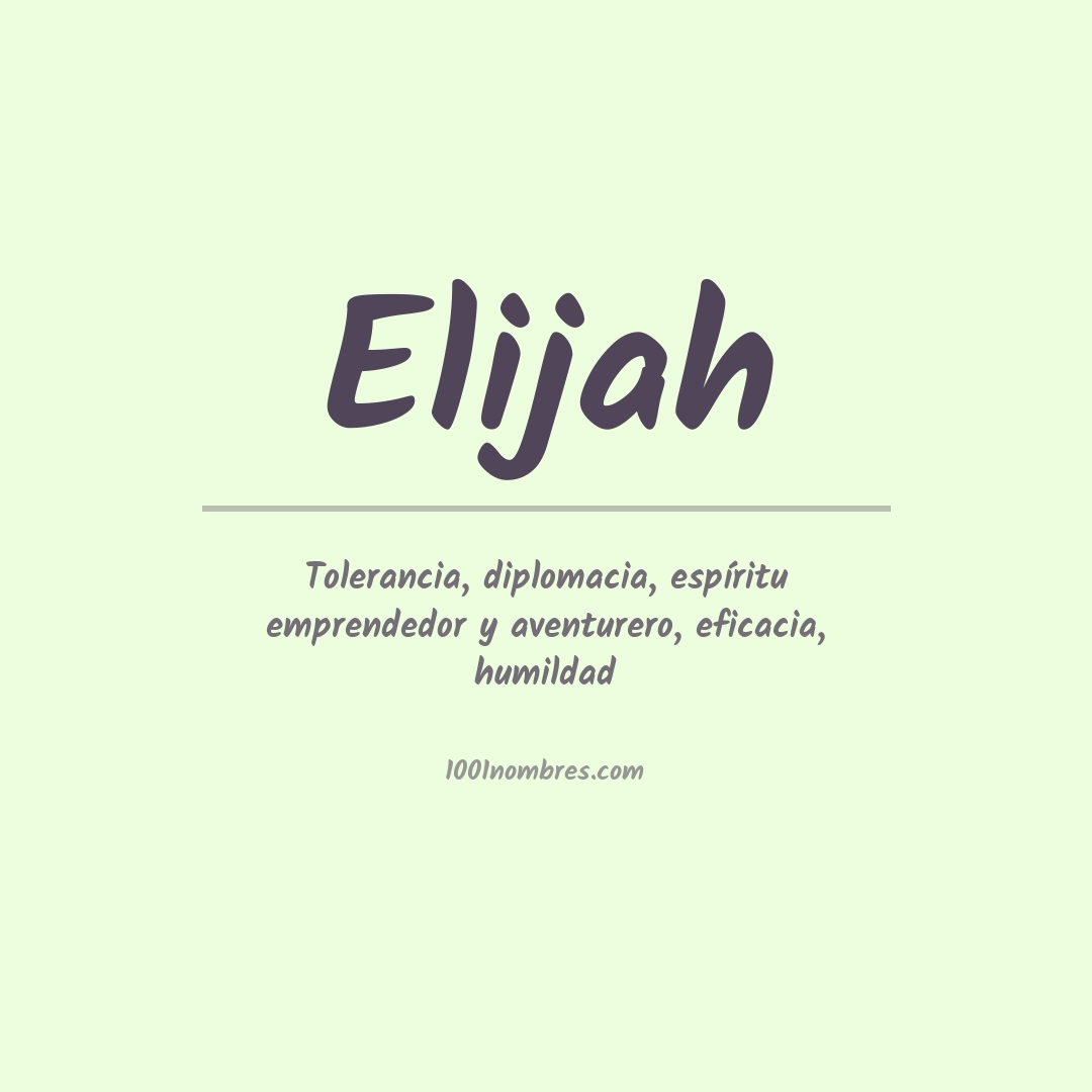 Significado del nombre Elijah