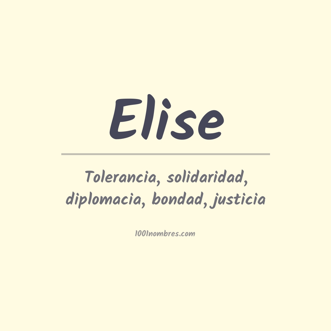 Significado del nombre Elise