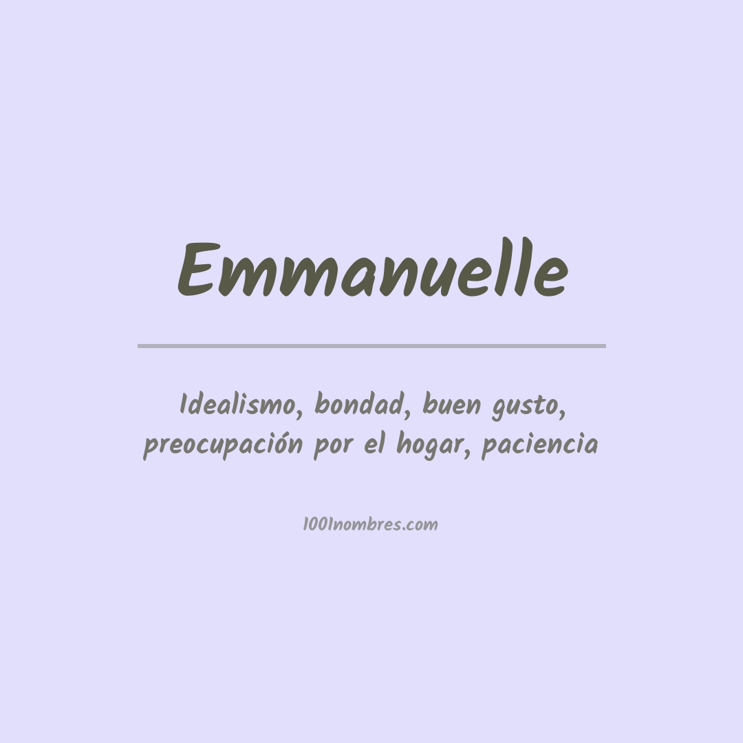 Significado del nombre Emmanuelle