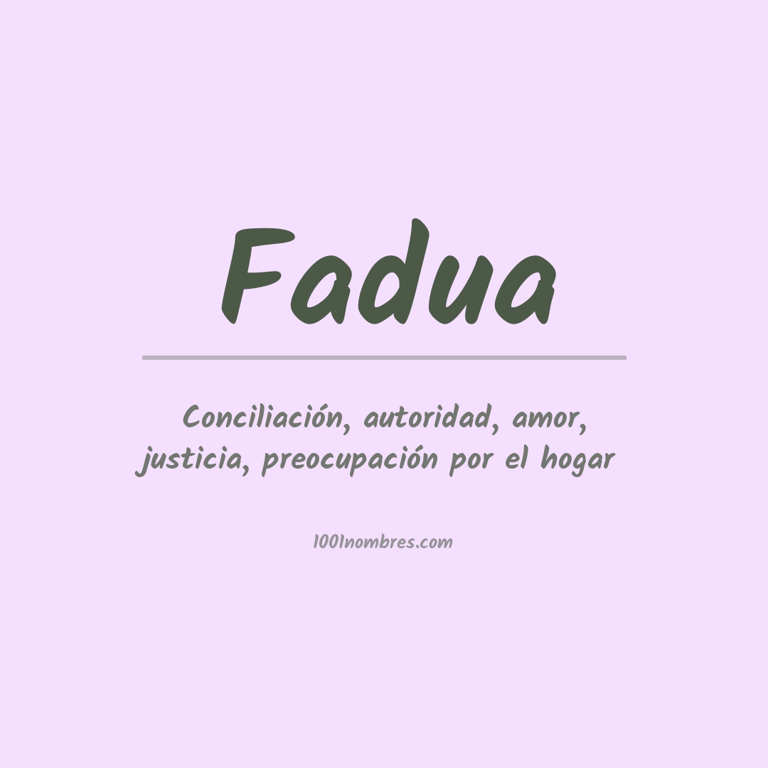 Significado del nombre Fadua