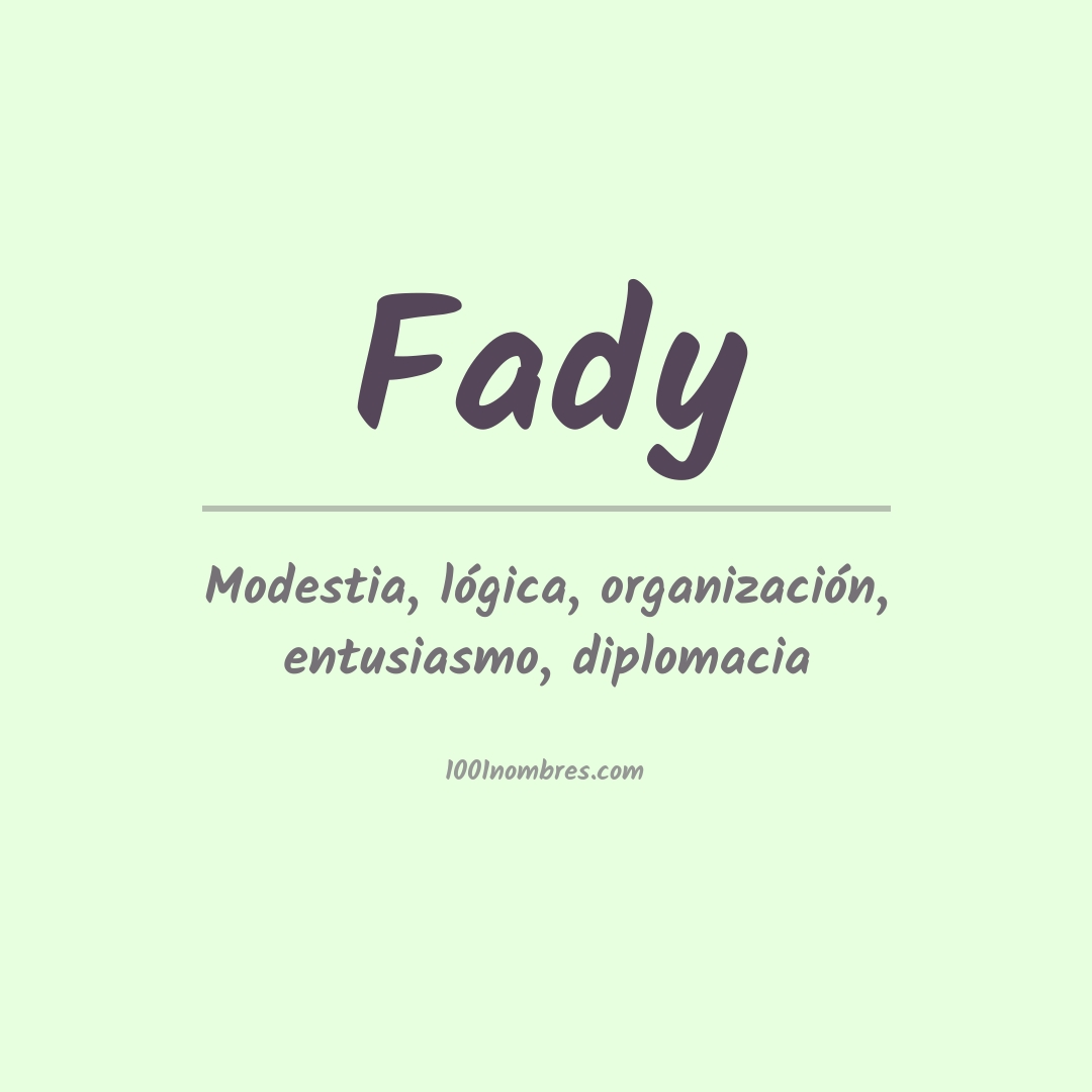 Significado del nombre Fady Significado del nombre Fady