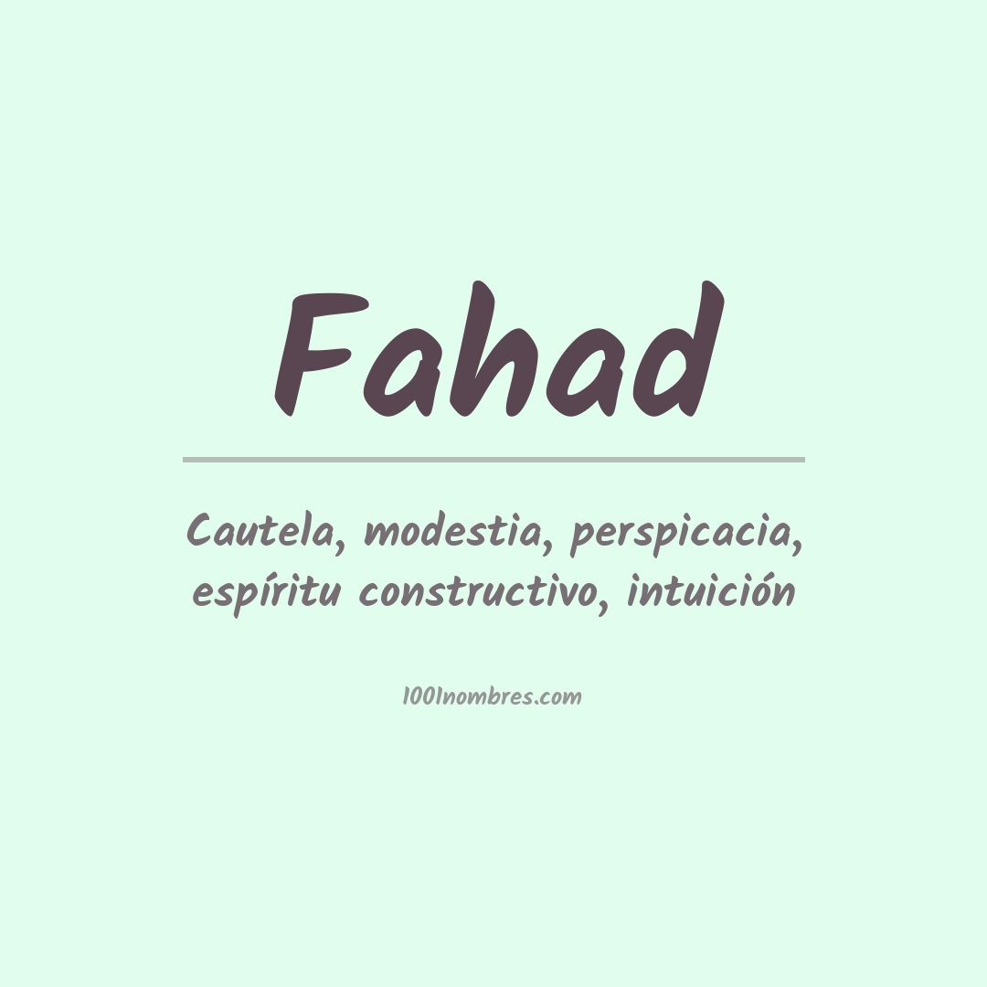 Significado del nombre Fahad Significado del nombre Fahad