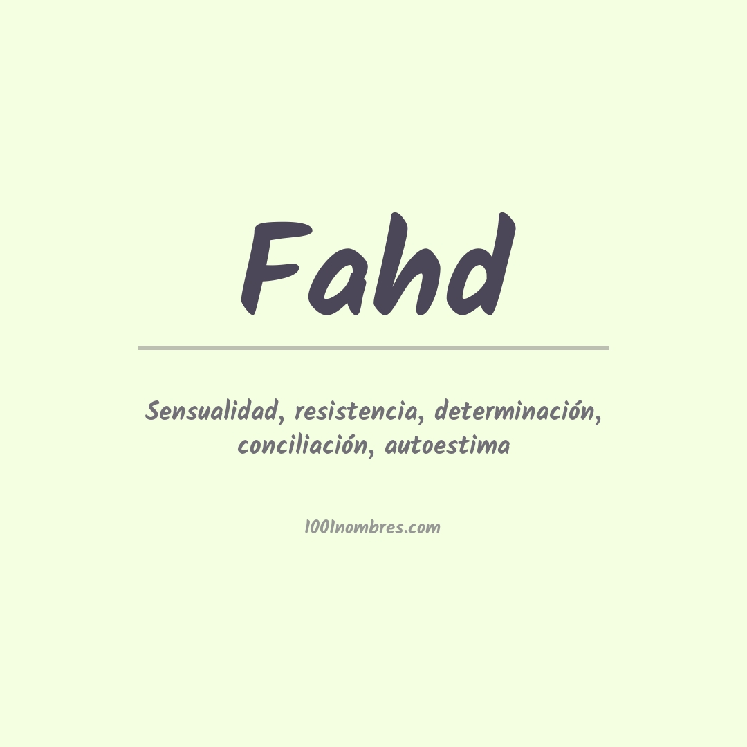 Significado del nombre Fahd