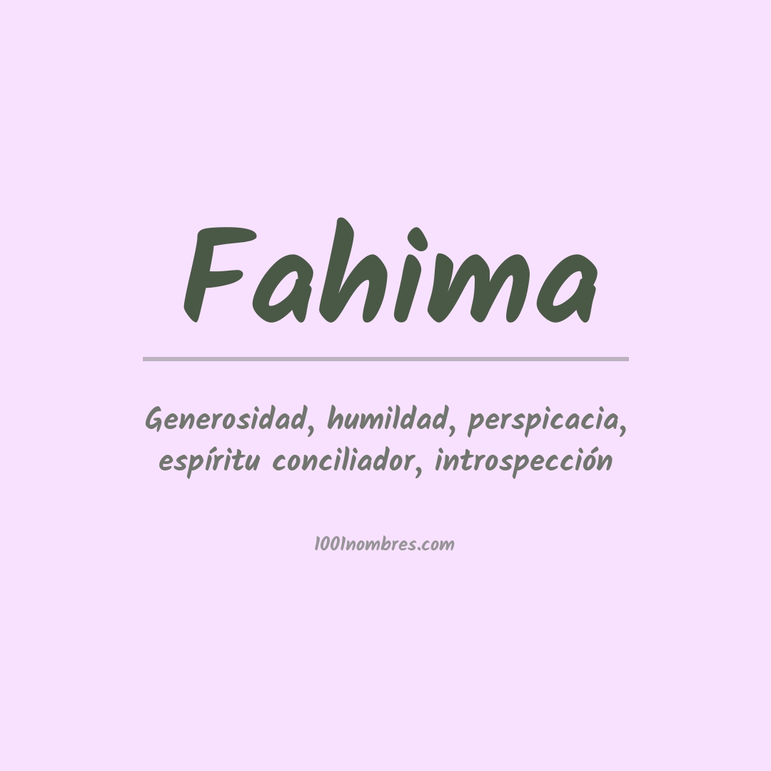 Significado del nombre Fahima