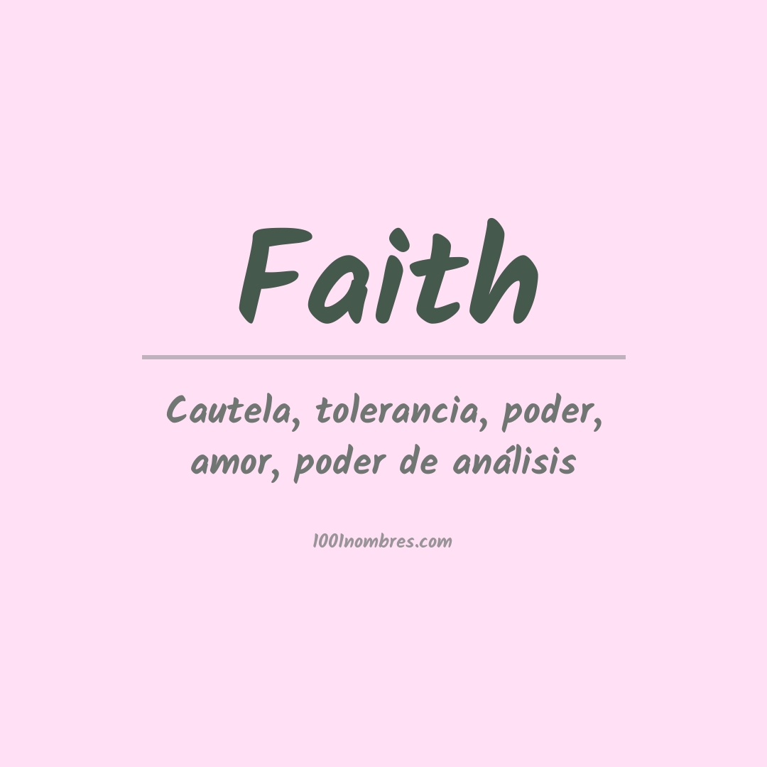 Significado del nombre Faith