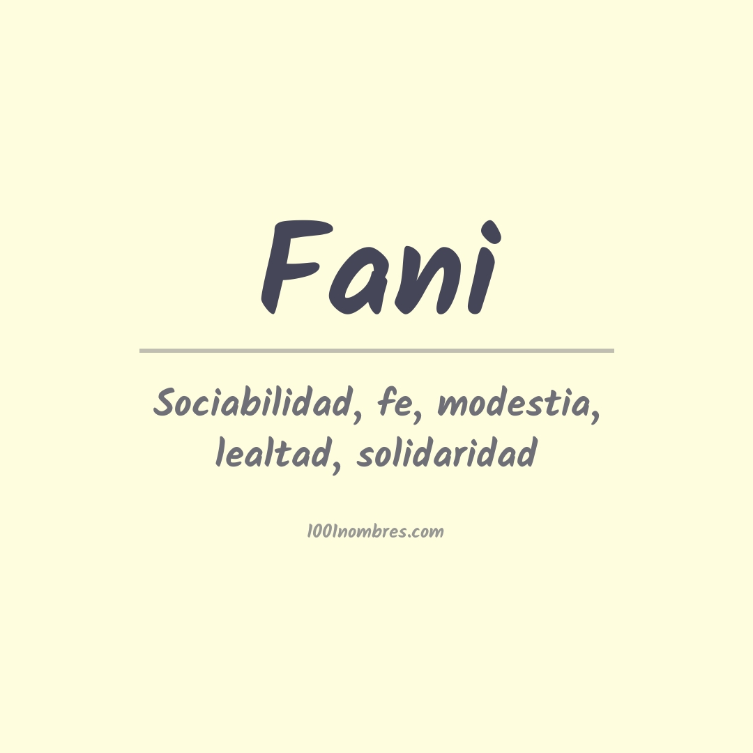 Significado del nombre Fani