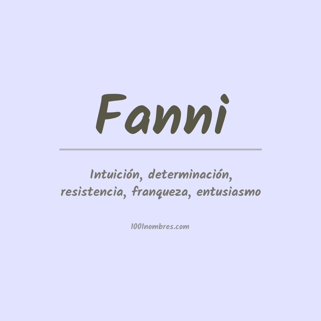 Significado del nombre Fanni