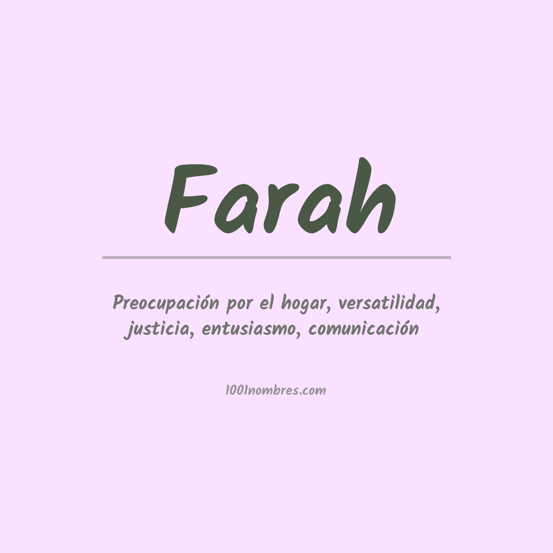 Significado del nombre Farah