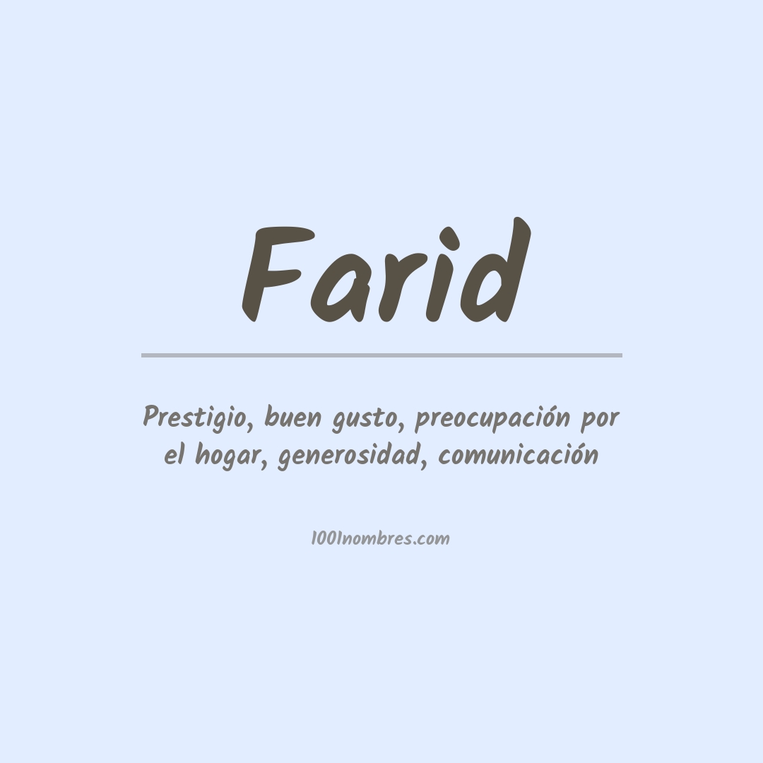 Significado del nombre Farid