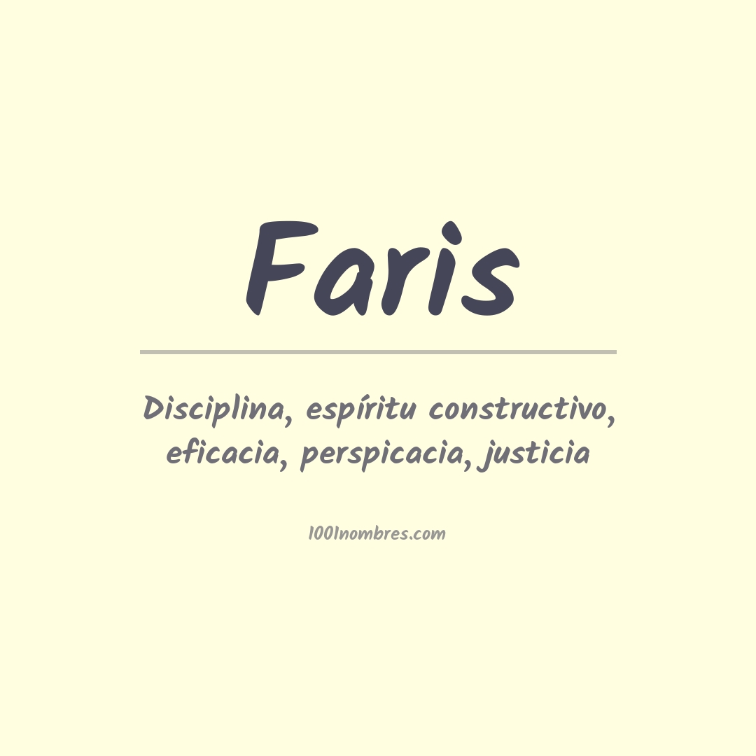 Significado del nombre Faris
