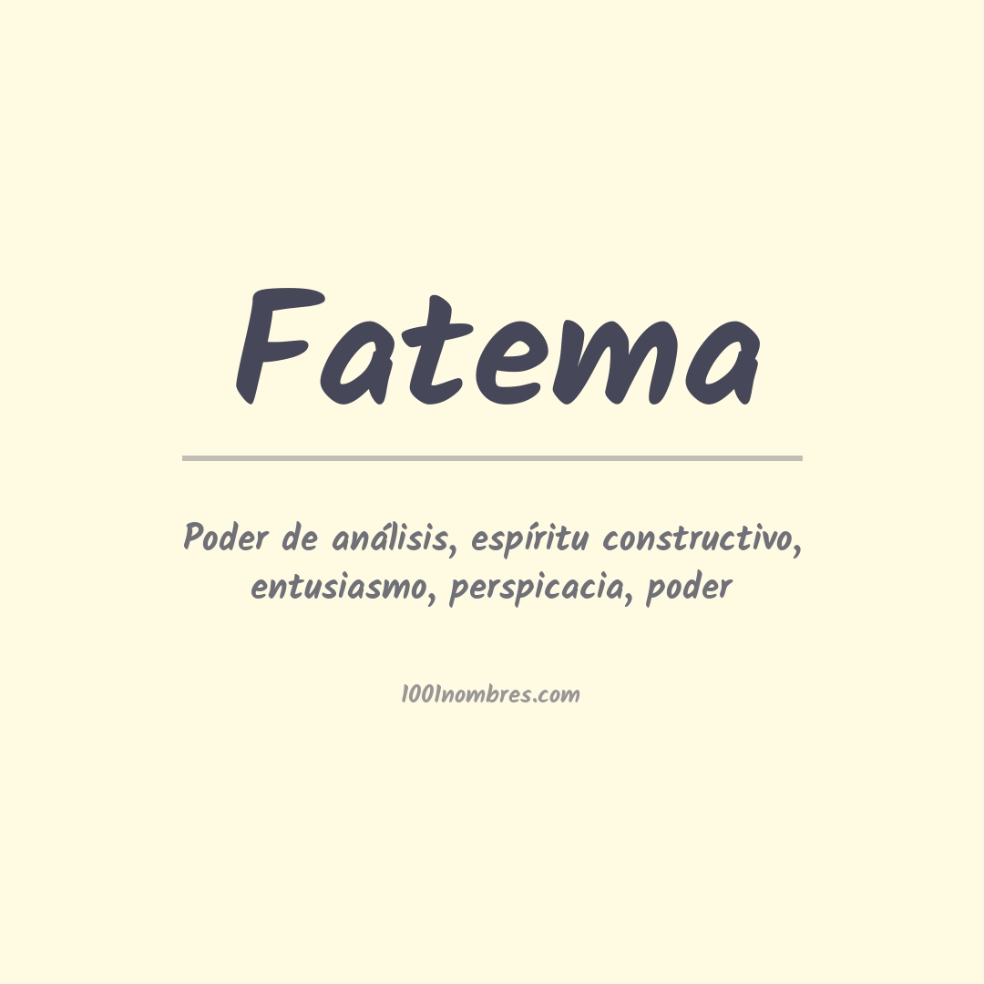 Significado del nombre Fatema Significado del nombre Fatema