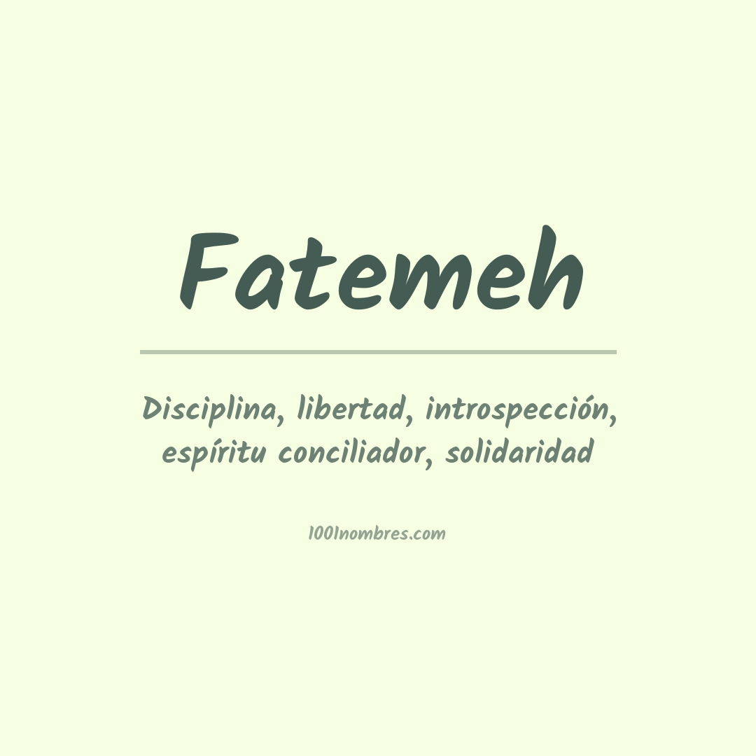 Significado del nombre Fatemeh Significado del nombre Fatemeh