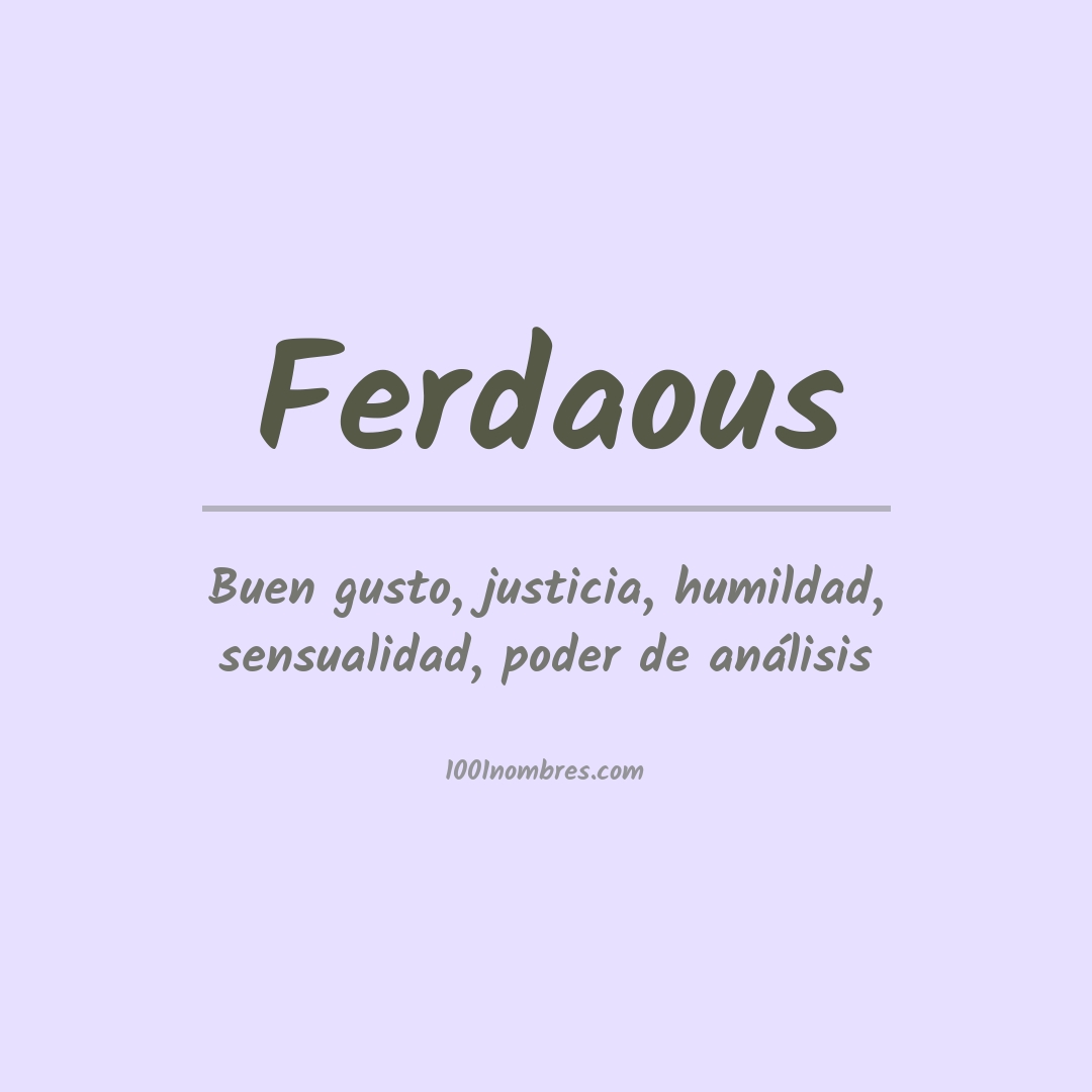 Significado del nombre Ferdaous
