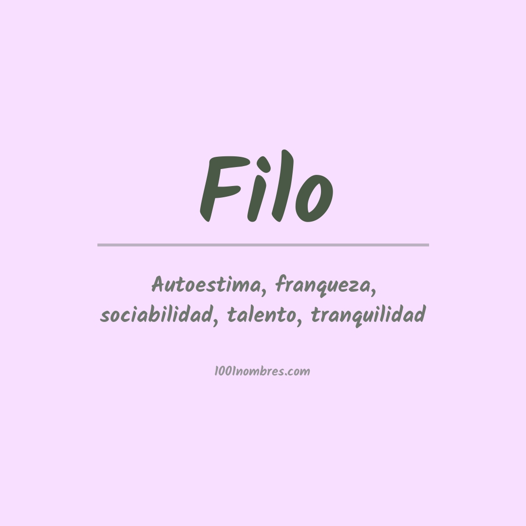 Significado del nombre Filo