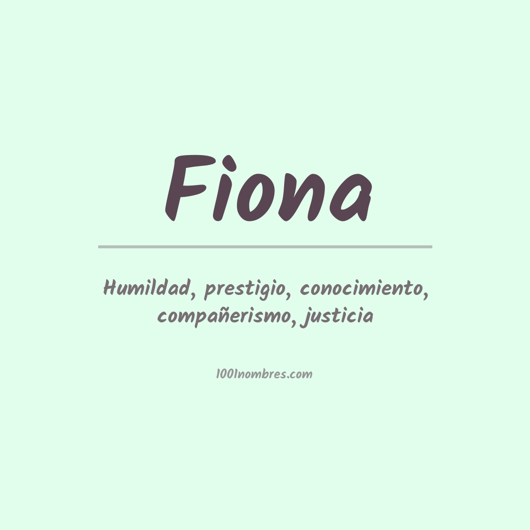 Significado del nombre Fiona