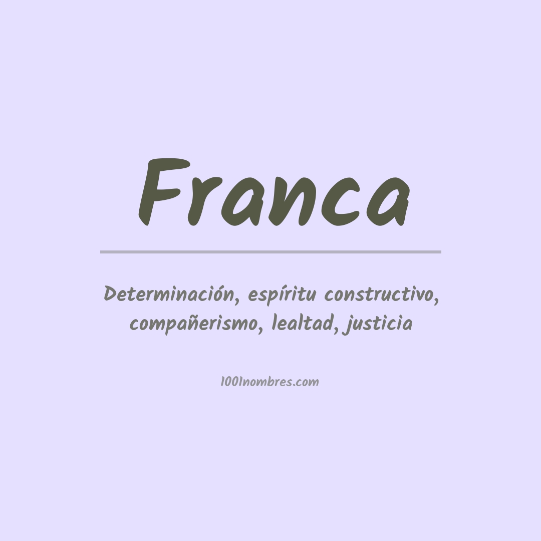 Significado del nombre Franca