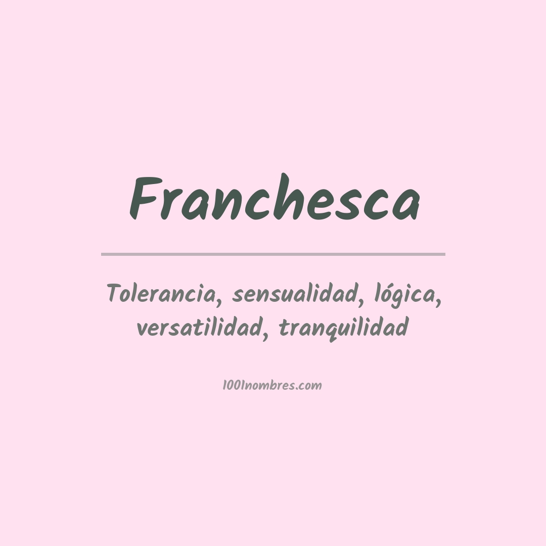 Significado del nombre Franchesca