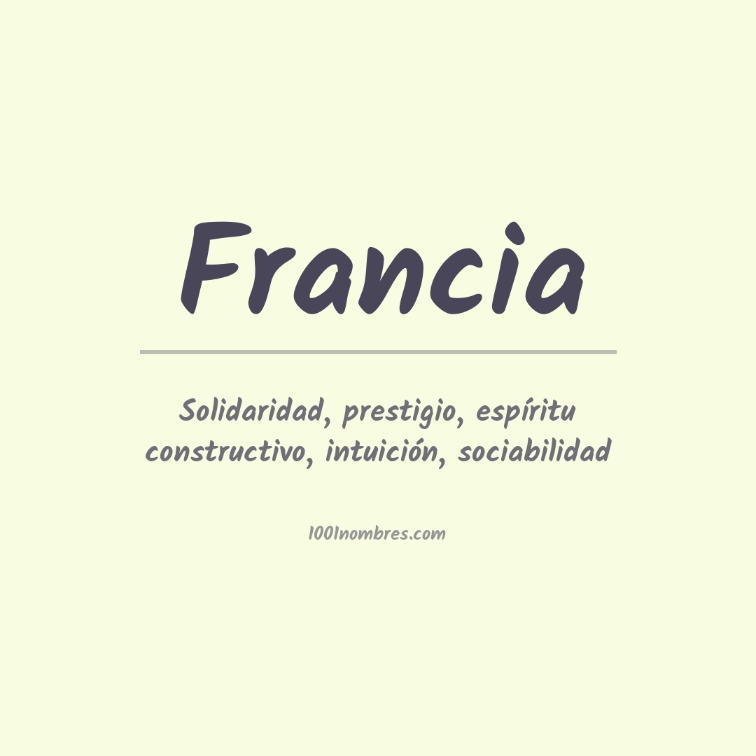 Significado del nombre Francia