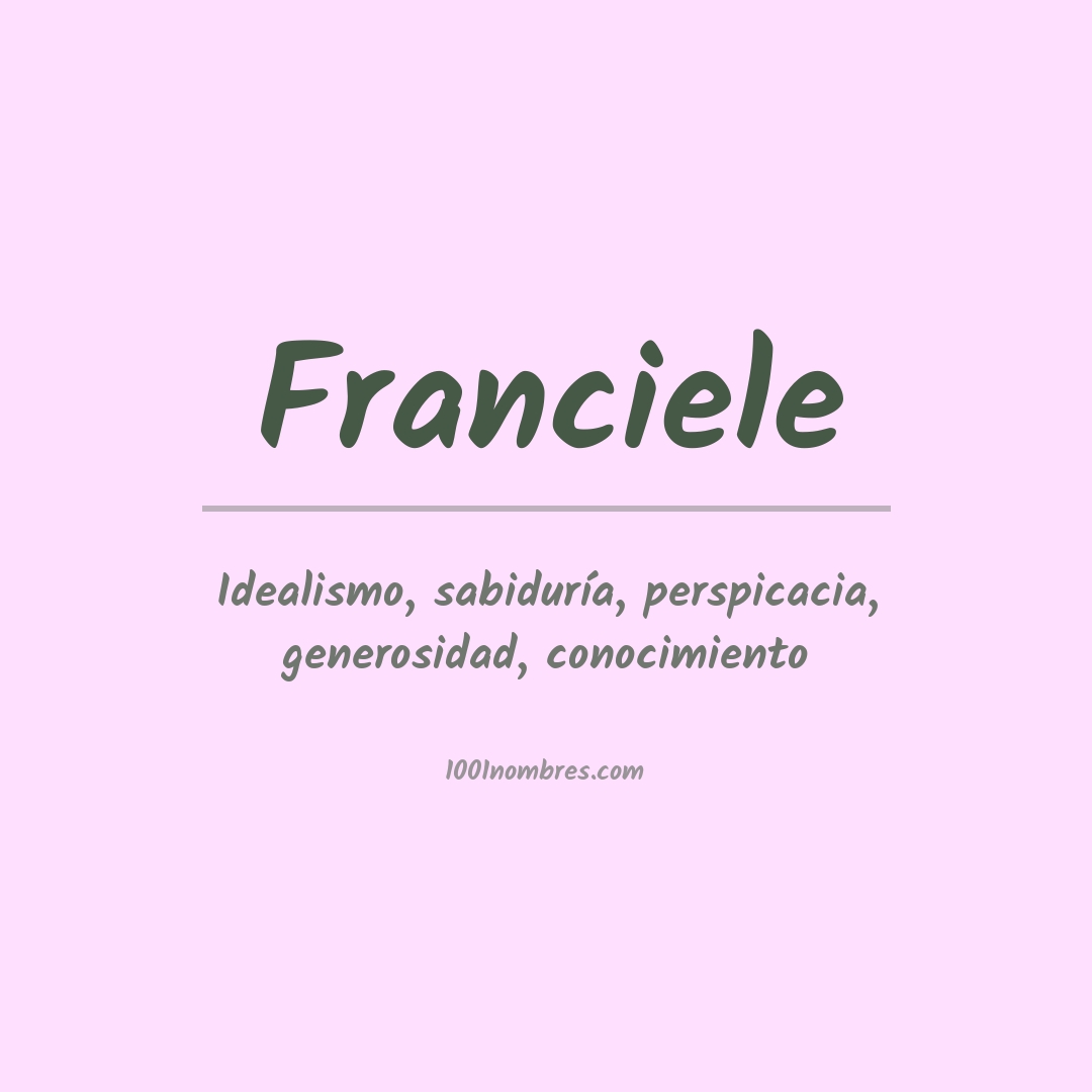 Significado del nombre Franciele
