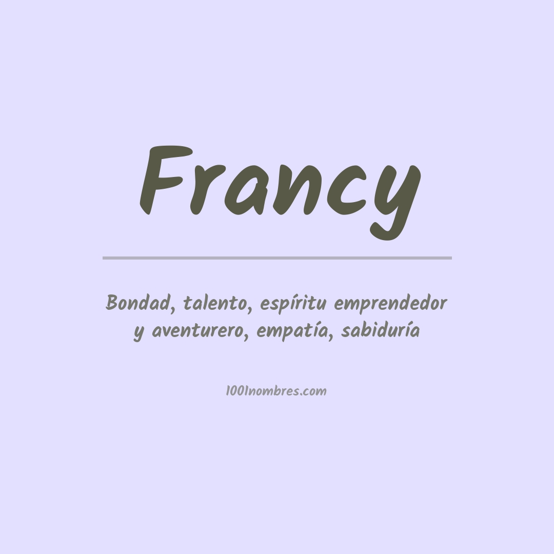 Significado del nombre Francy