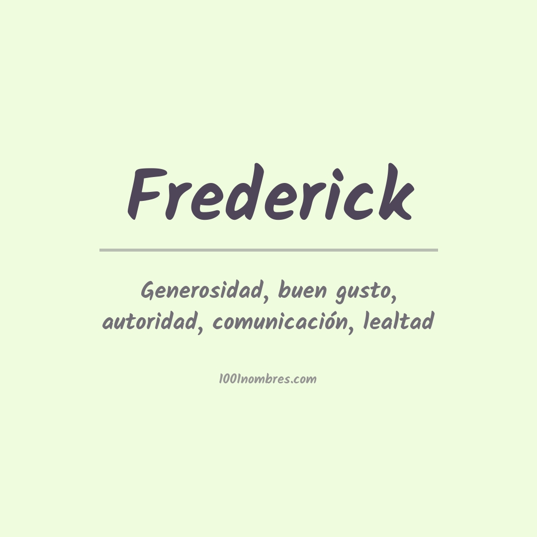 Significado del nombre Frederick