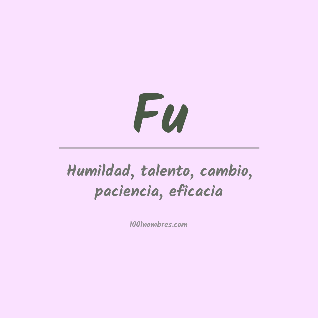 Significado del nombre Fu