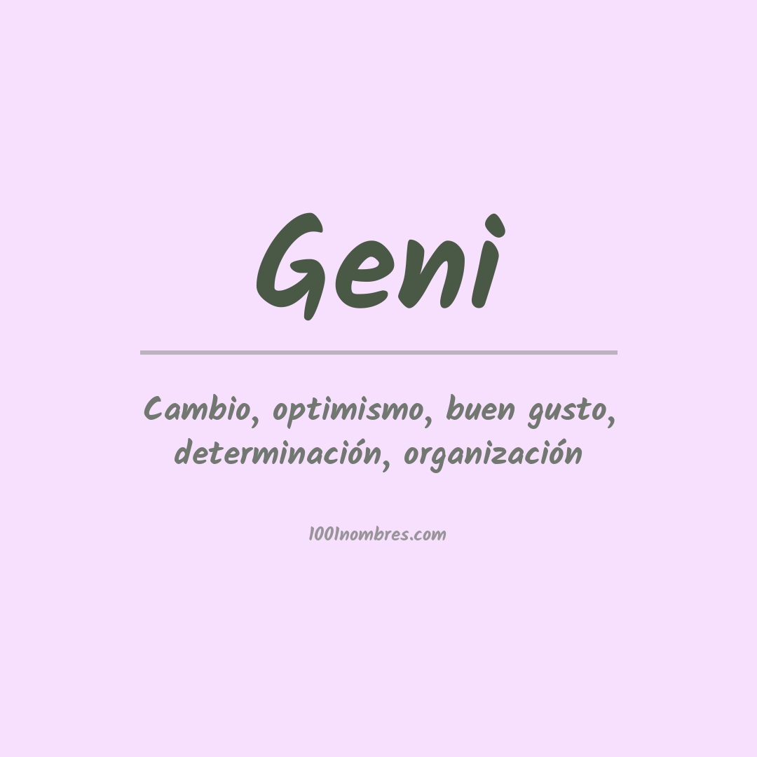 Significado del nombre Geni