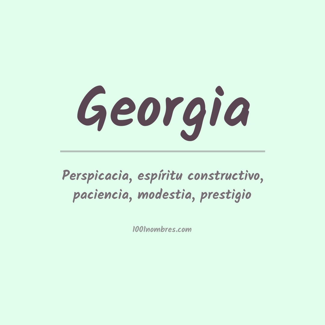 Significado del nombre Georgia