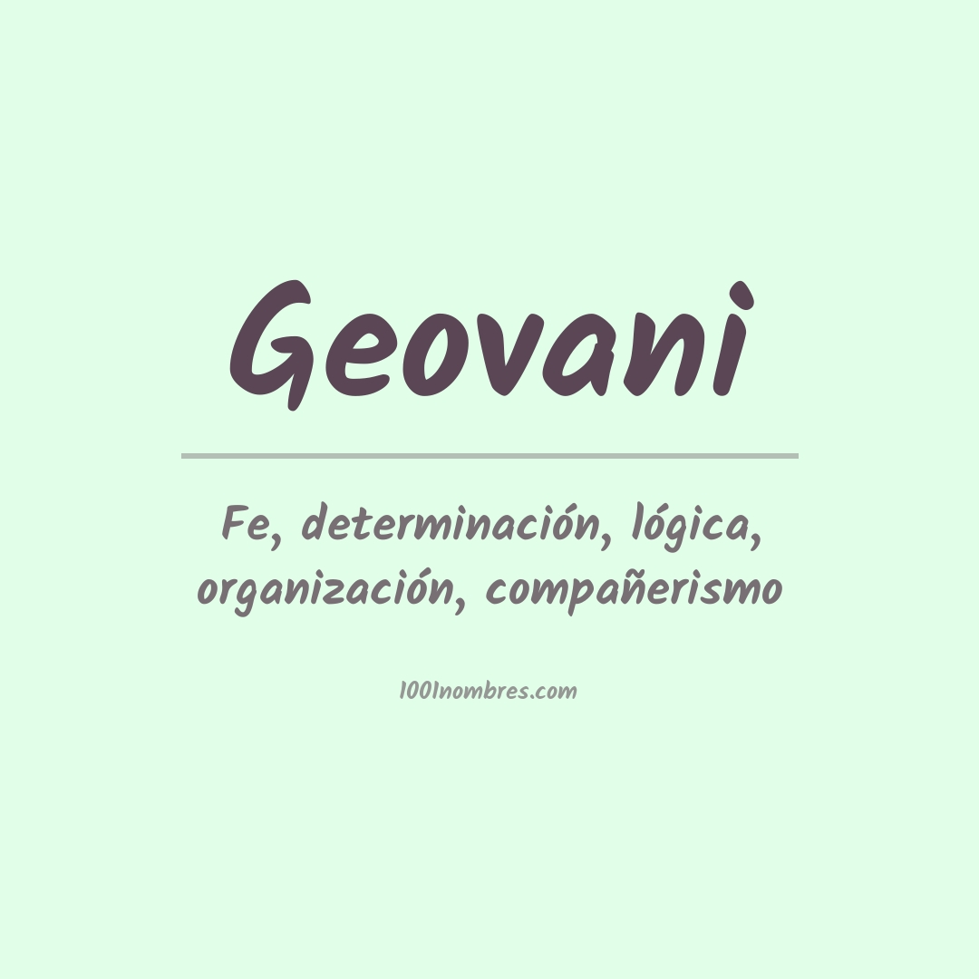 Significado del nombre Geovani