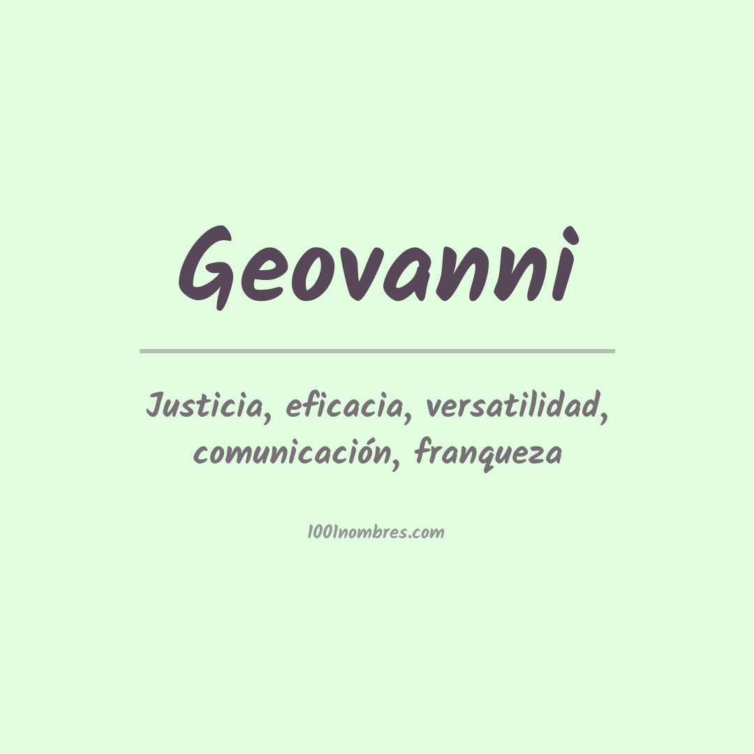 Significado del nombre Geovanni