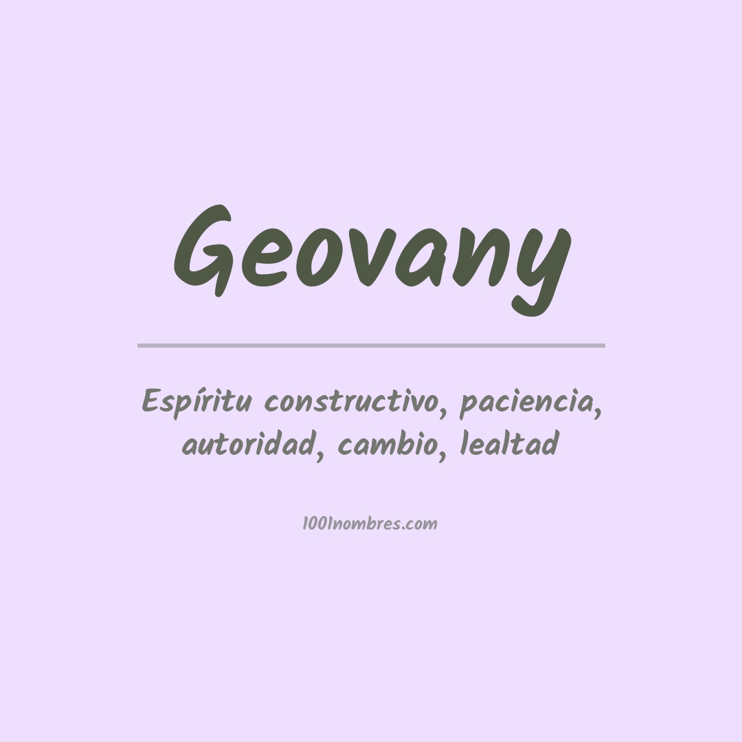 Significado del nombre Geovany