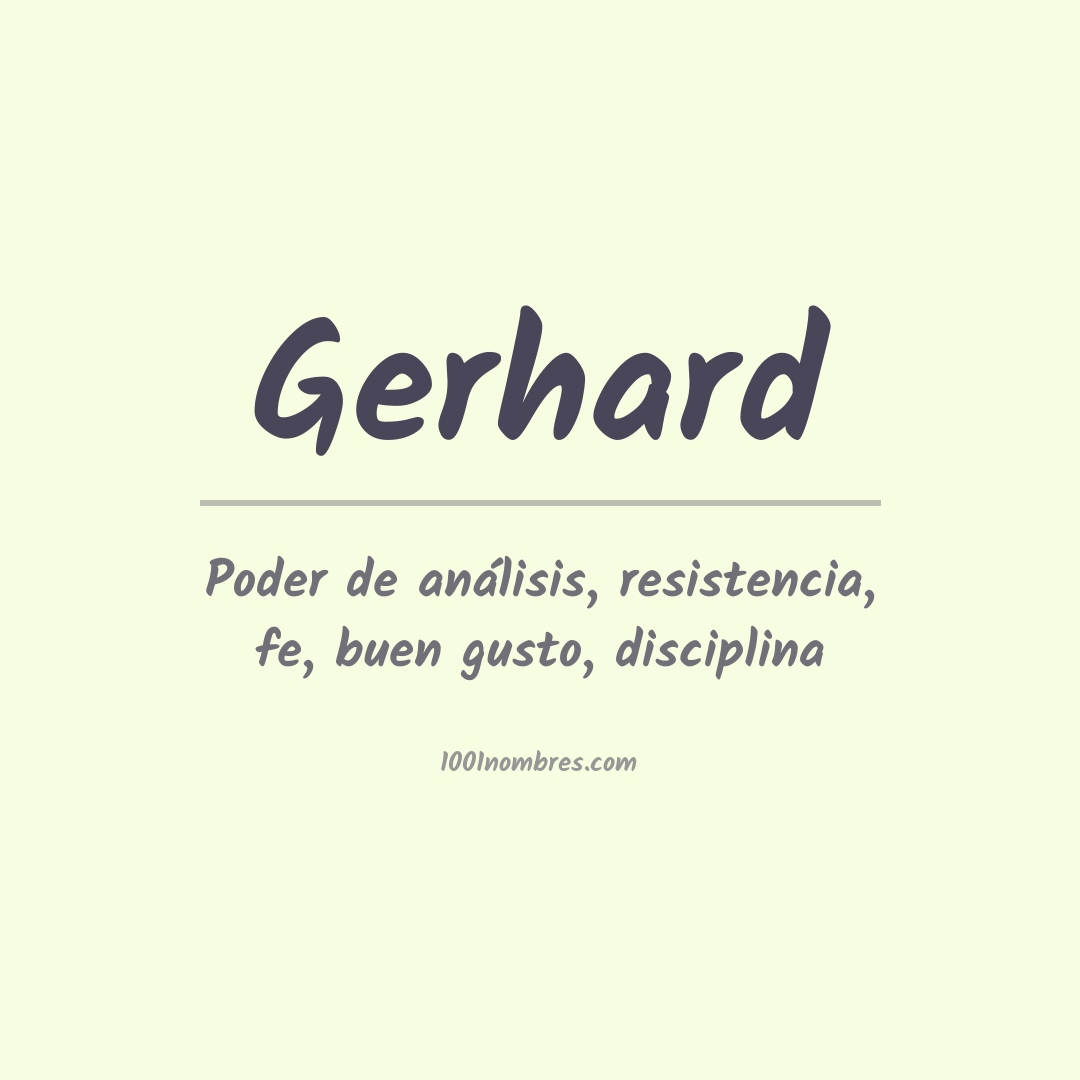 Significado del nombre Gerhard