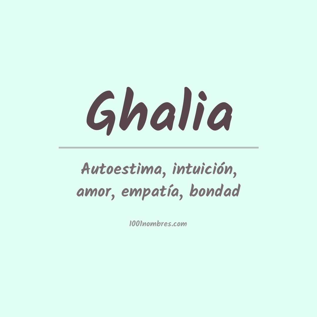 Significado del nombre Ghalia Significado del nombre Ghalia