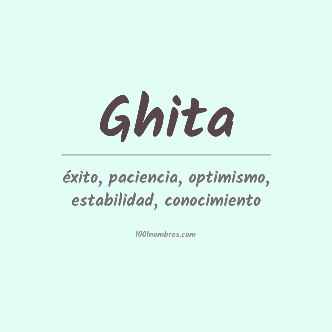 Significado del nombre Ghita Significado del nombre Ghita