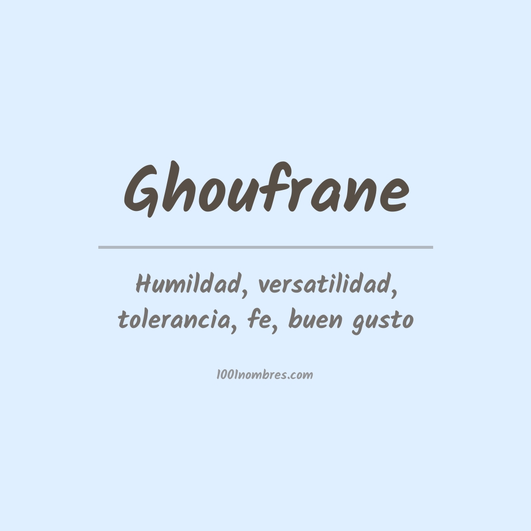 Significado del nombre Ghoufrane Significado del nombre Ghoufrane