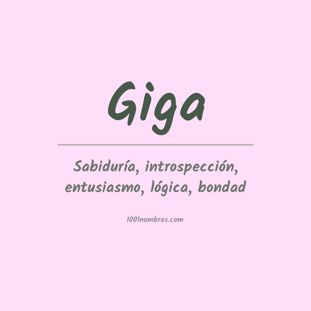 Significado del nombre Giga Significado del nombre Giga
