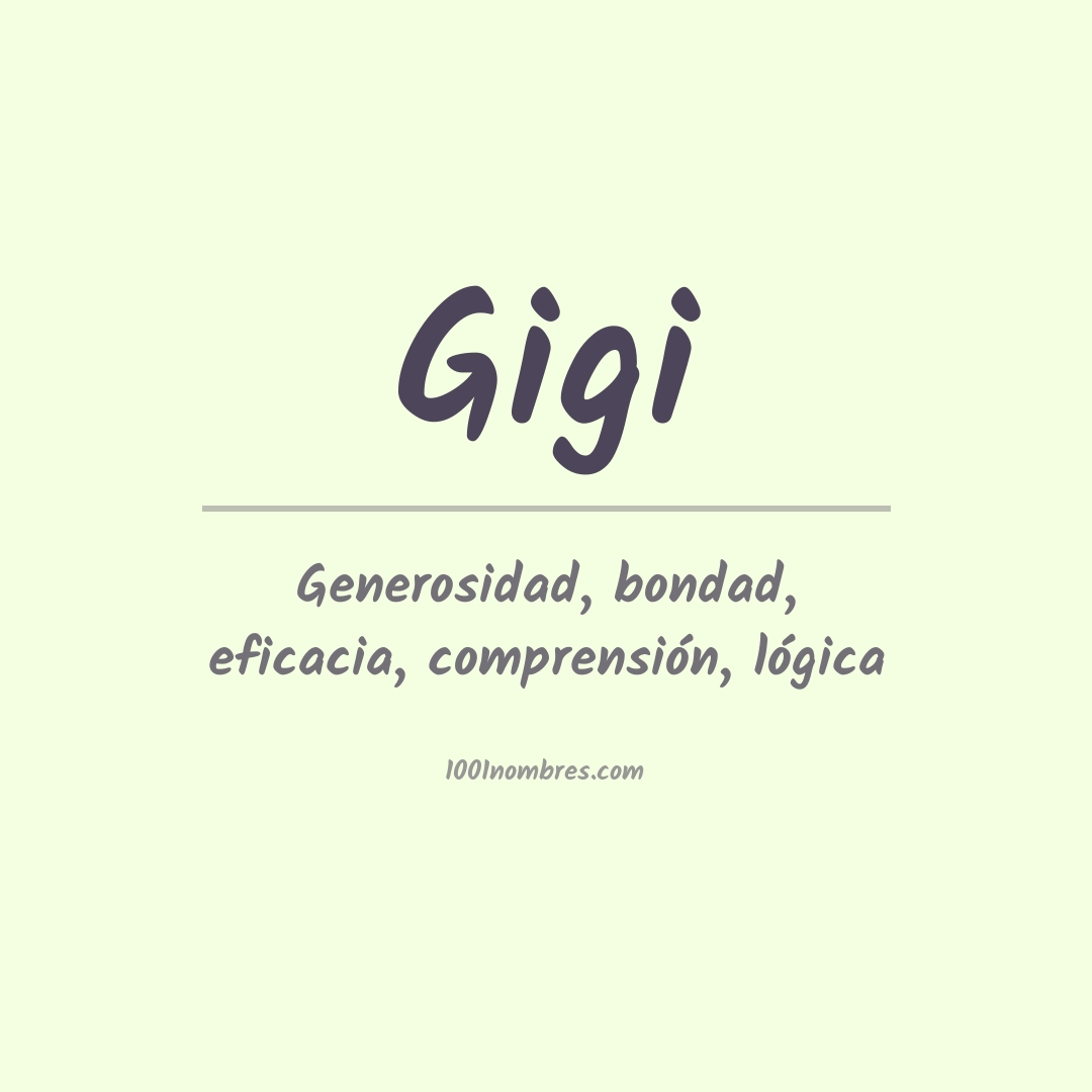 Significado del nombre Gigi