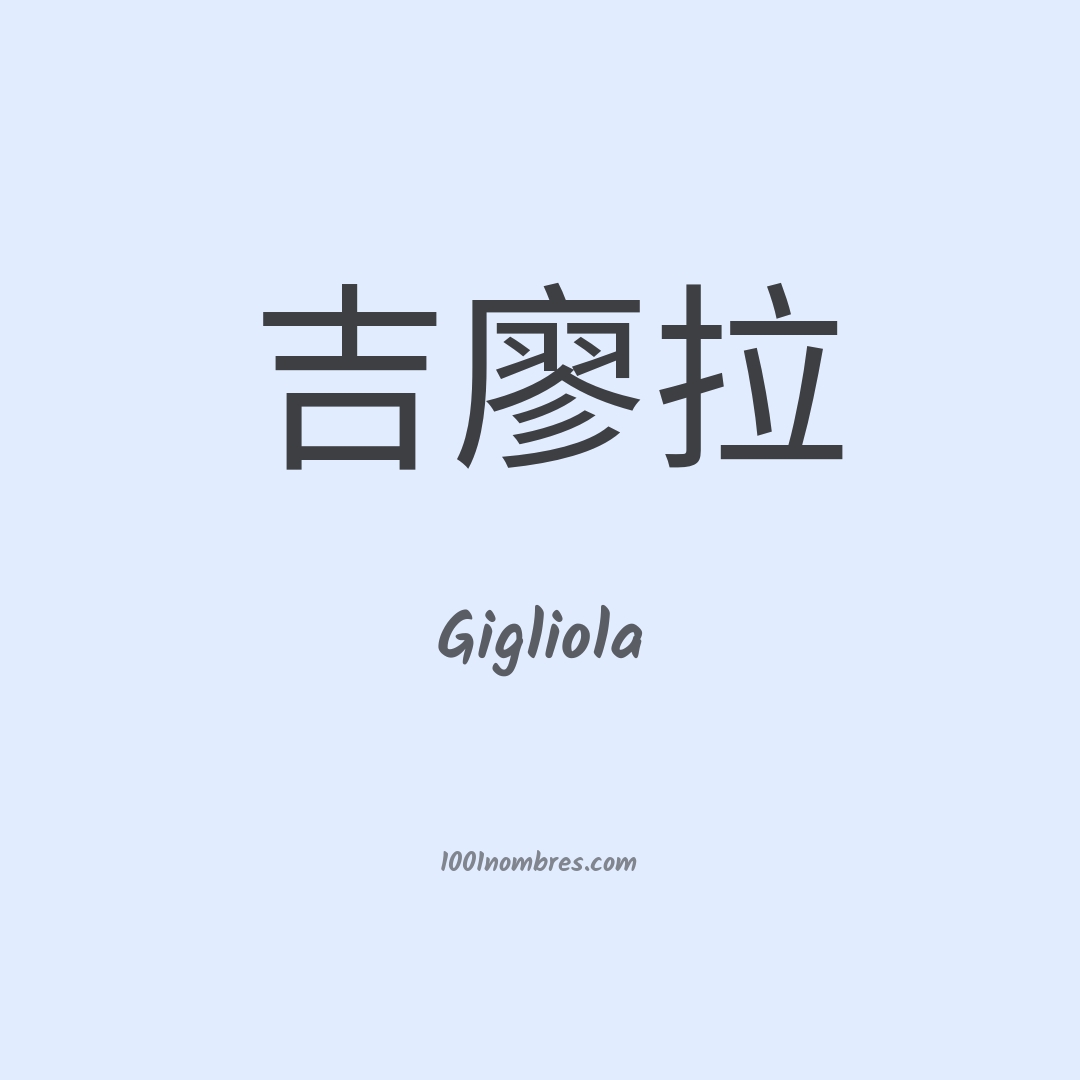 Gigliola en chino