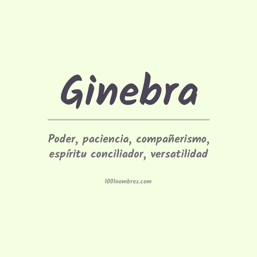 Significado del nombre Ginebra Significado del nombre Ginebra